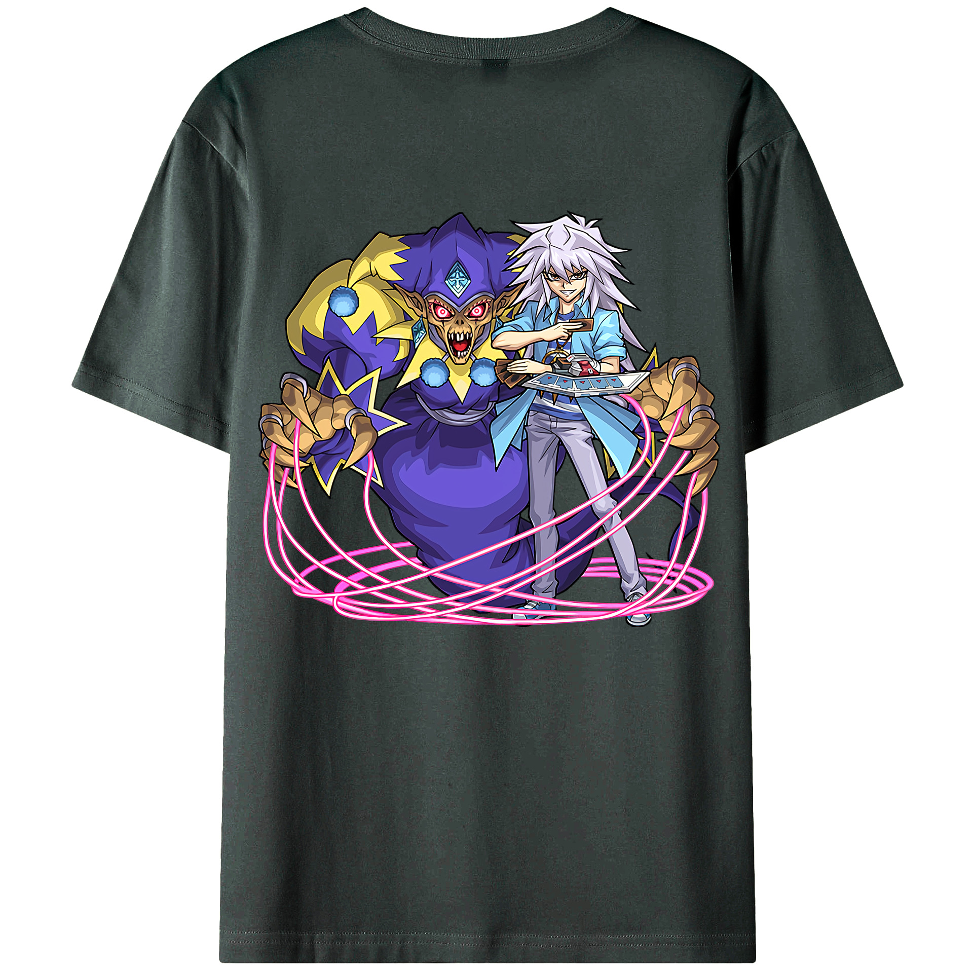 （画像用） 遊☆戯☆王 Yu-Gi-Oh! 綿100％ メンズ半袖Tシャツ（バックプリント） 通気性